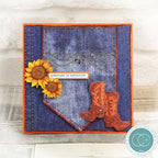 Craft Consortium Sunflower 3D Decoupage Flowers cestk008 blue jeans cowboy boots card