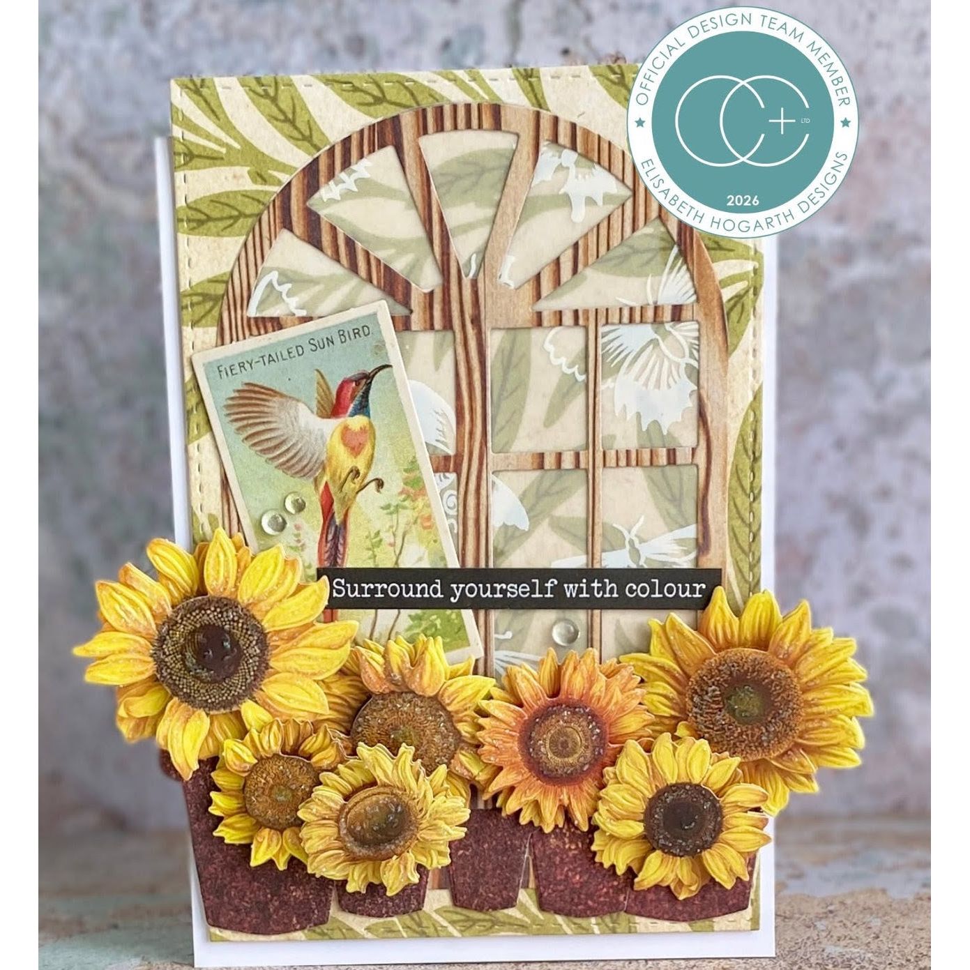 Craft Consortium Sunflower 3D Decoupage Flowers cestk008 pots of sunflowers card