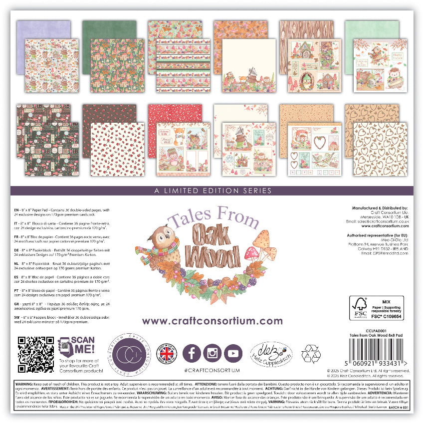 Craft Consortium Tales From Oak Wood 8 x 8 inch Paper Pad cclpad001 image 4