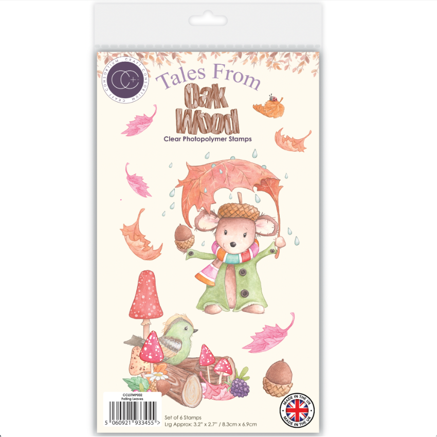 Craft Consortium Tales From Oak Wood Falling Leaves Clear Stamps cclstmp002