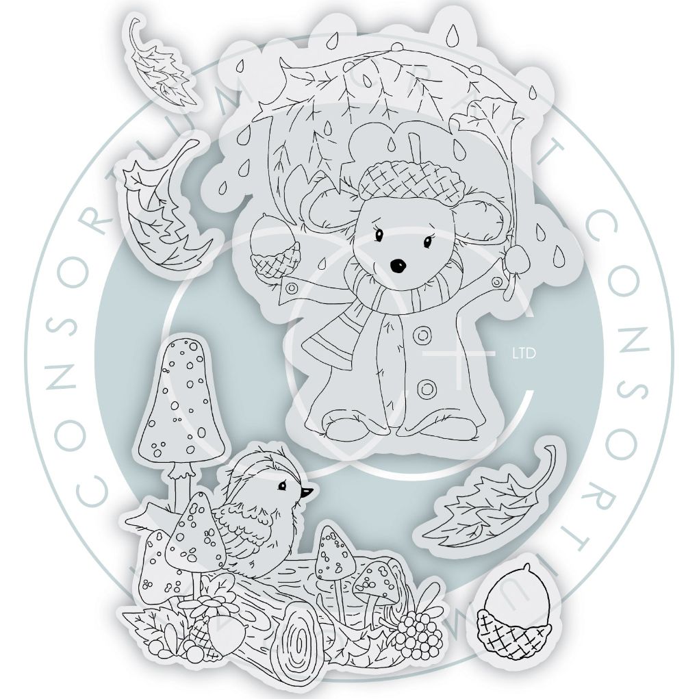 Craft Consortium Tales From Oak Wood Falling Leaves Clear Stamps cclstmp002 image 1