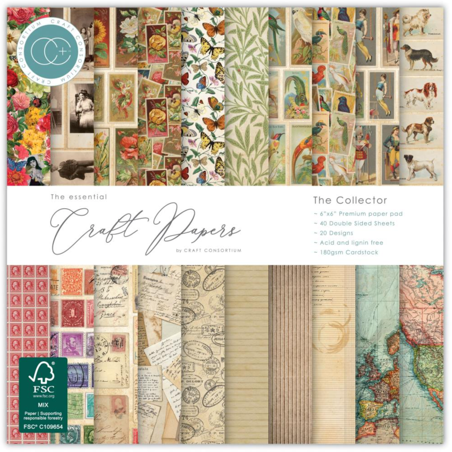 Craft Consortium The Collector 6 x 6 inch Premium Paper Pad ccepad038b1