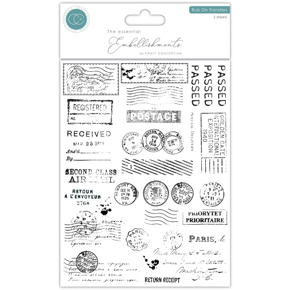 Craft Consortium The Collector Postage Rub On Transfer Sheets cerubt001 1