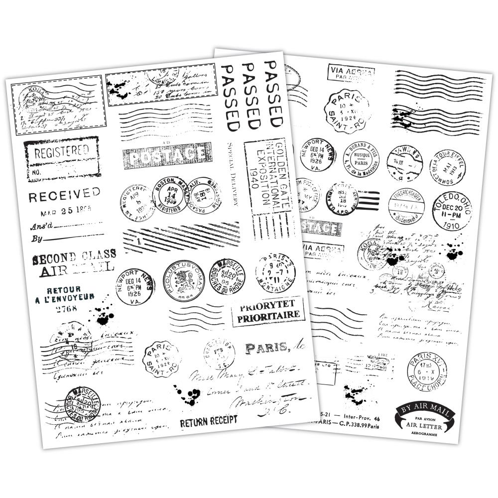 Craft Consortium The Collector Postage Rub On Transfer Sheets cerubt001 image