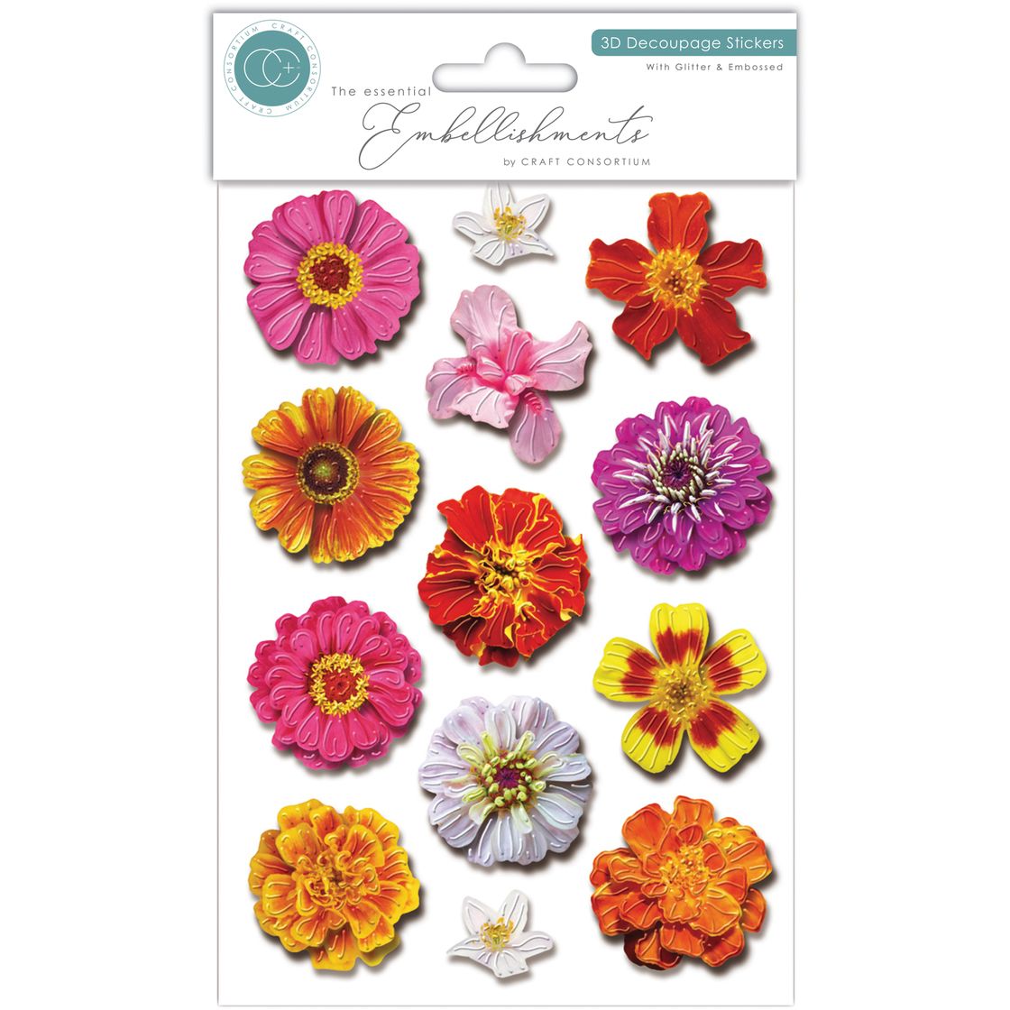 Craft Consortium Vibrant 3D Decoupage Flowers cestk002