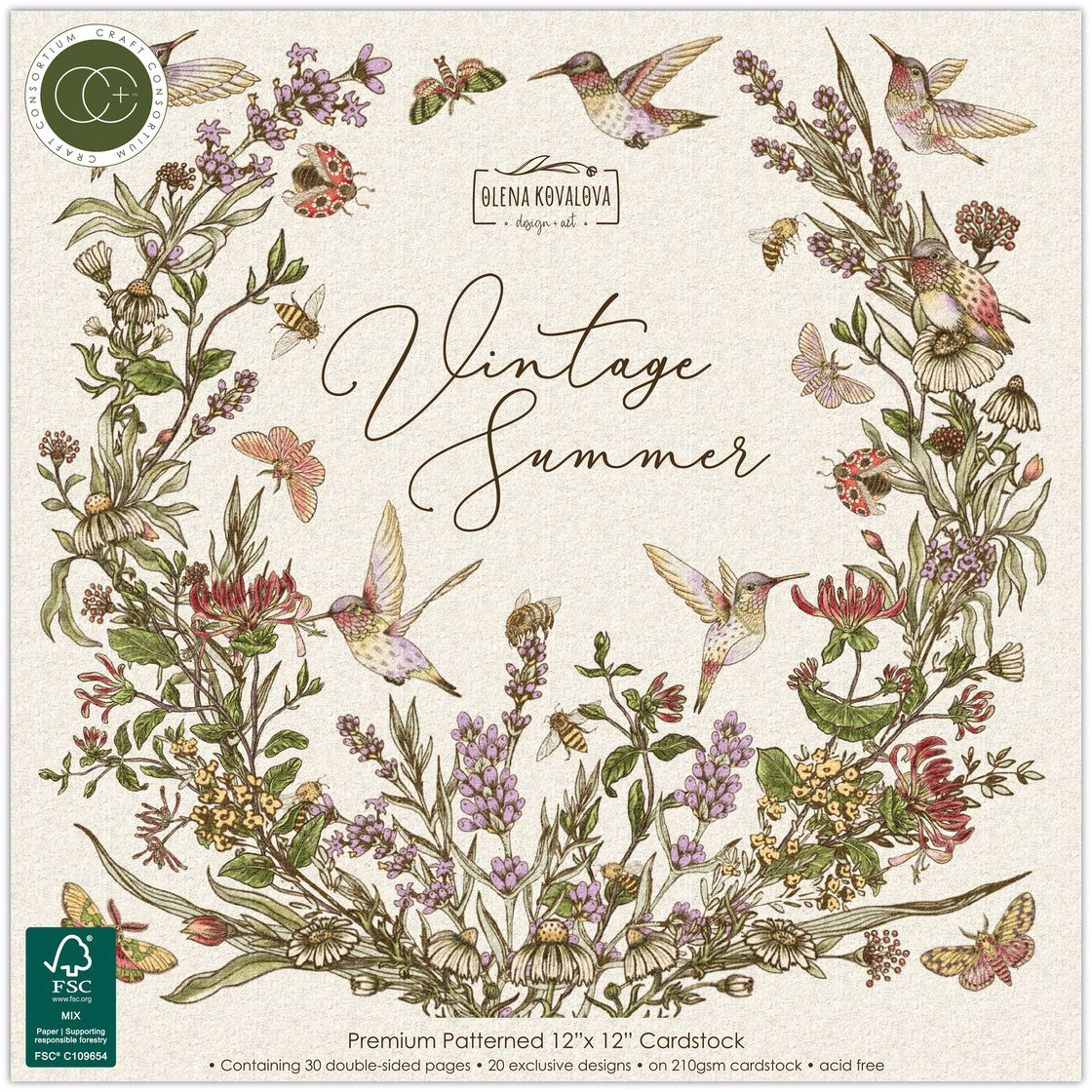 Craft Consortium Vintage Summer 12 x 12 Paper Pack ccpad049