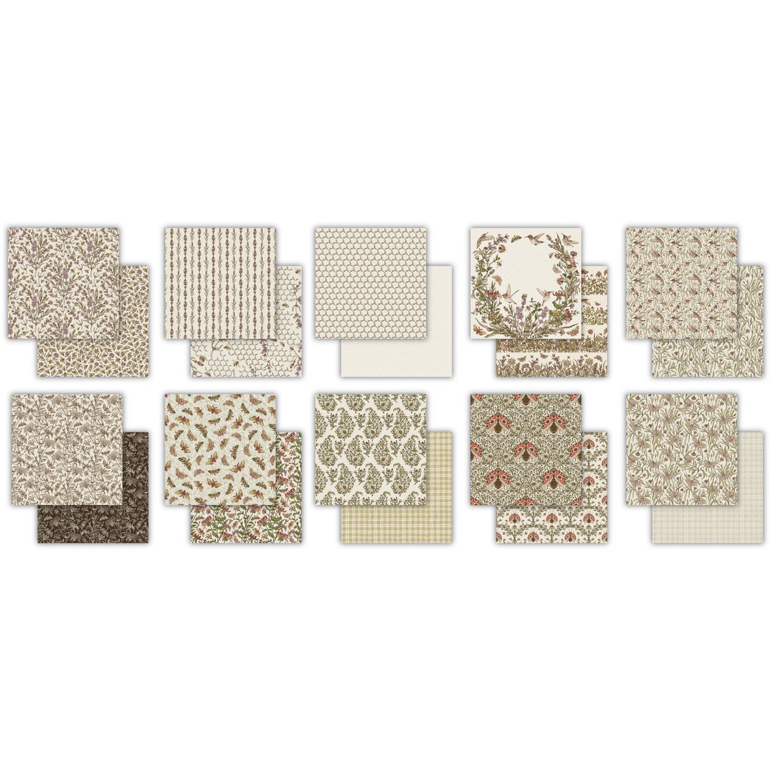 Craft Consortium Vintage Summer 12 x 12 Paper Pack ccpad049 all paper images