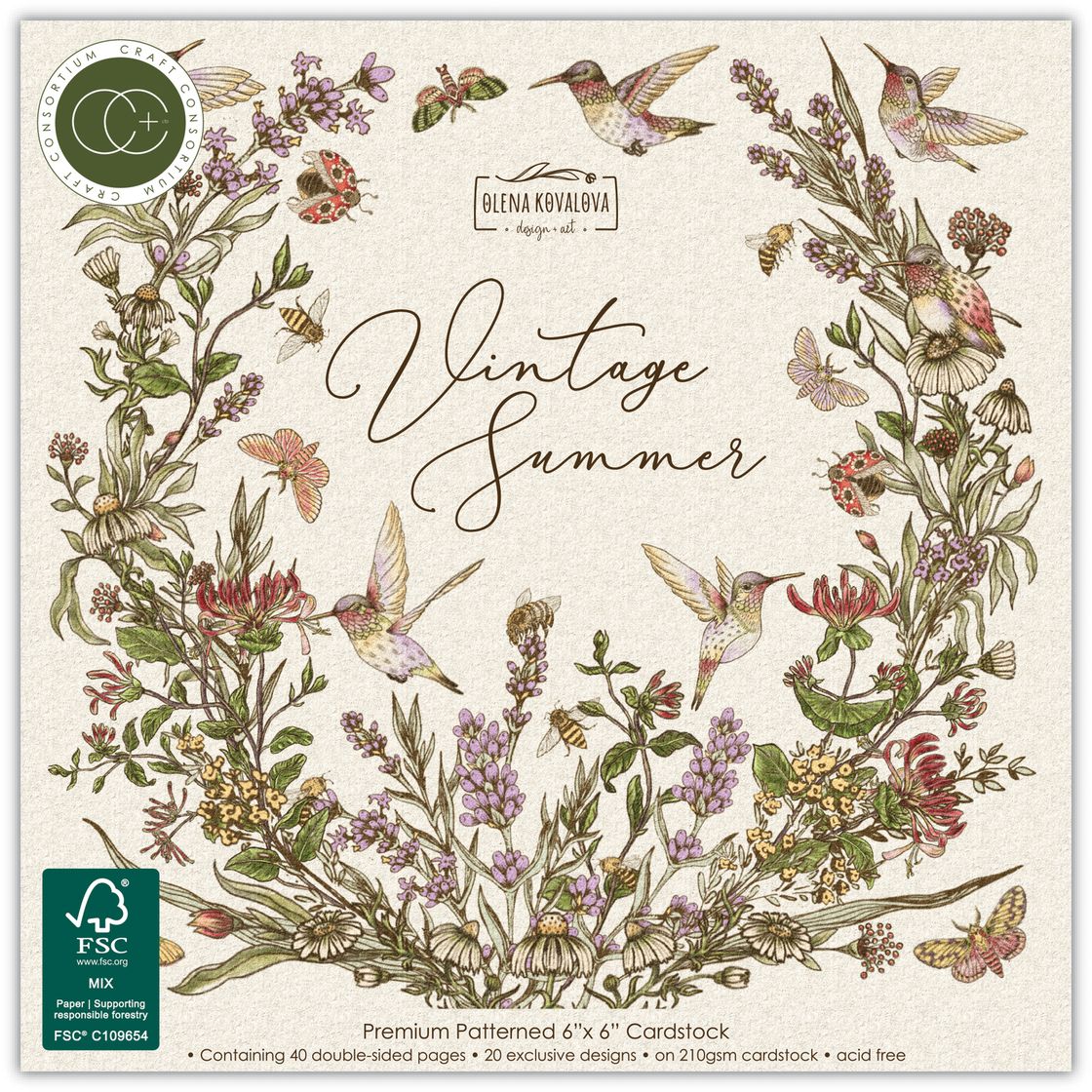 Craft Consortium Vintage Summer 6 x 6 inch Paper Pack ccppad049b