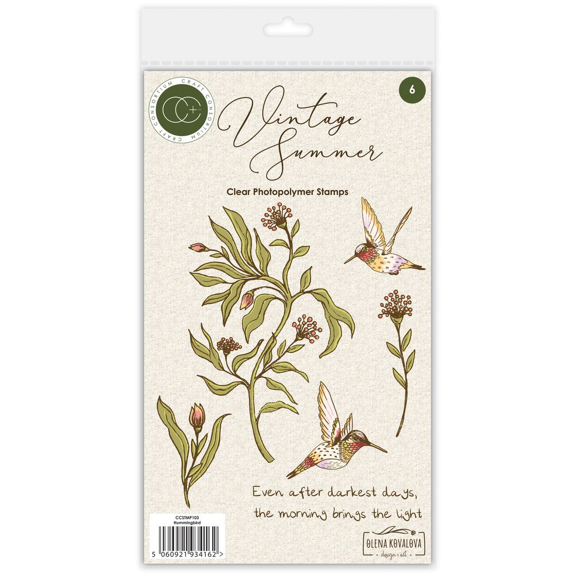 Craft Consortium Vintage Summer Hummingbird Clear Stamps ccstmp103