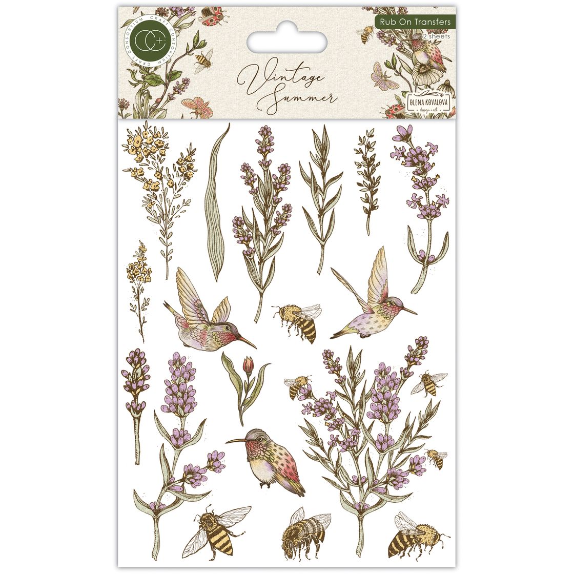 Craft Consortium Vintage Summer Rub On Transfers ccrubt009