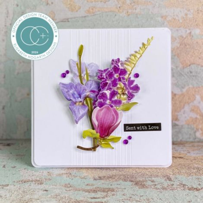 Craft Consortium Wildflower 3D Decoupage Flowers cestk007 sent with love card