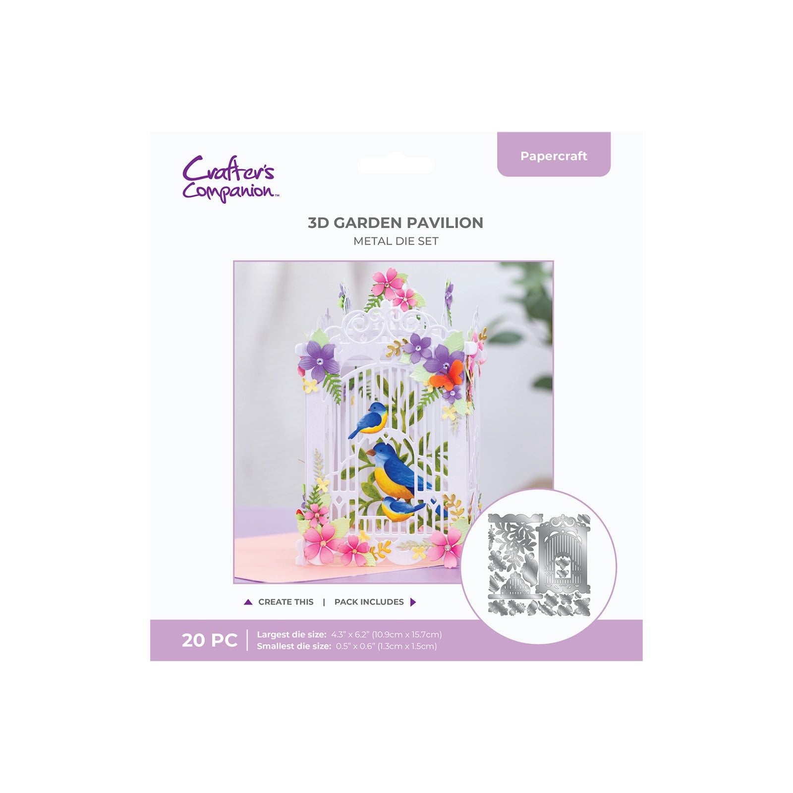 Crafter's Companion 3D Birdcage Garden Pavillion Pop Up Dies cc-md-3dgapav