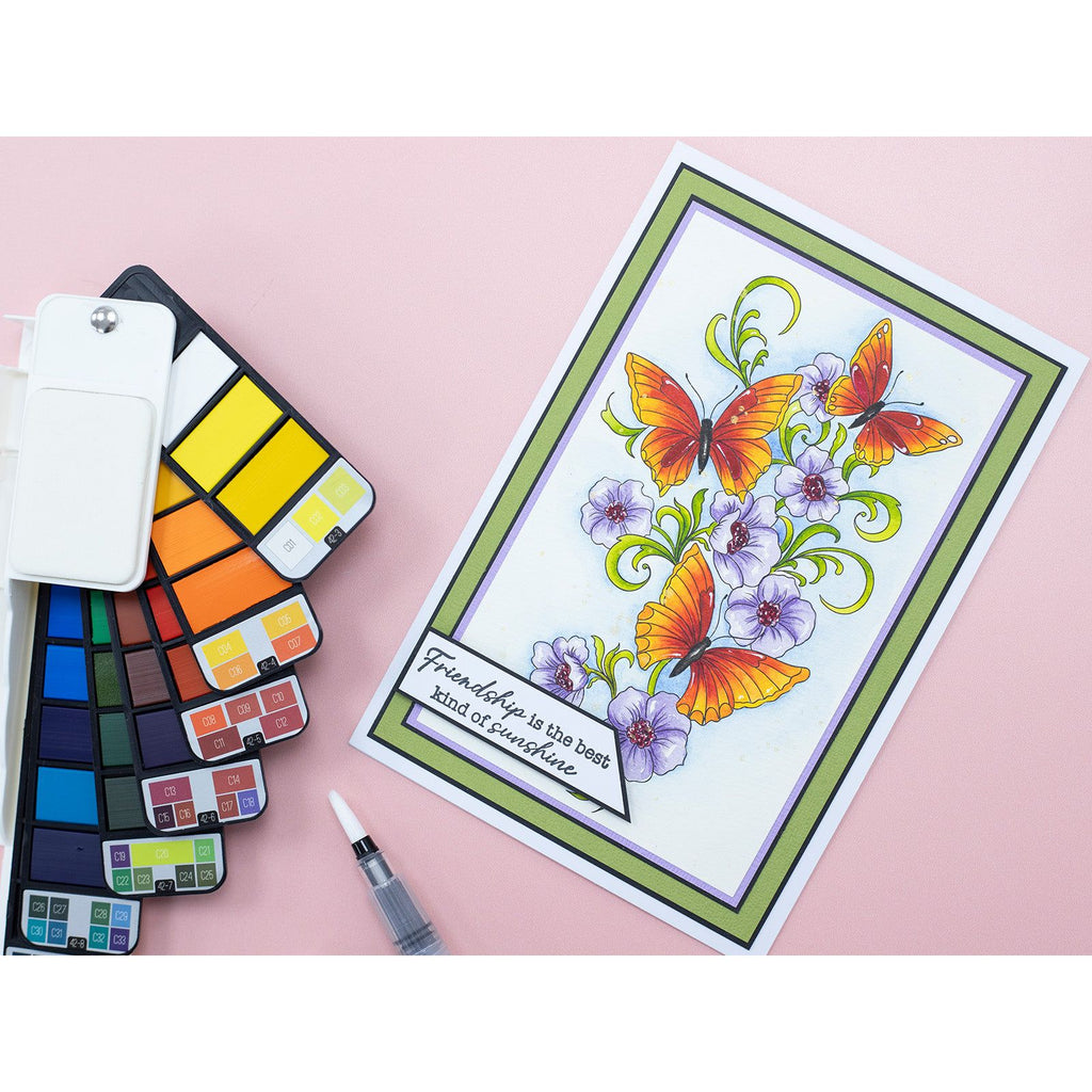 Crafter's Companion 42 Colour Flip Watercolour Paint Palette cc-flip-watpal Lifestyle Image