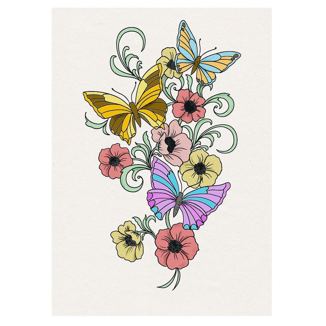 Crafter's Companion 5 x 7 Floral Watercolouring Sheets cc-pad5-pwat Colorful Butterflies