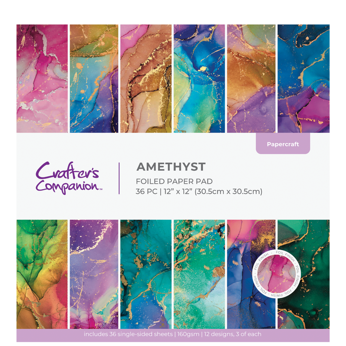 Crafter's Companion Amethyst 12 x 12 Paper Pad cc-pad12-amest