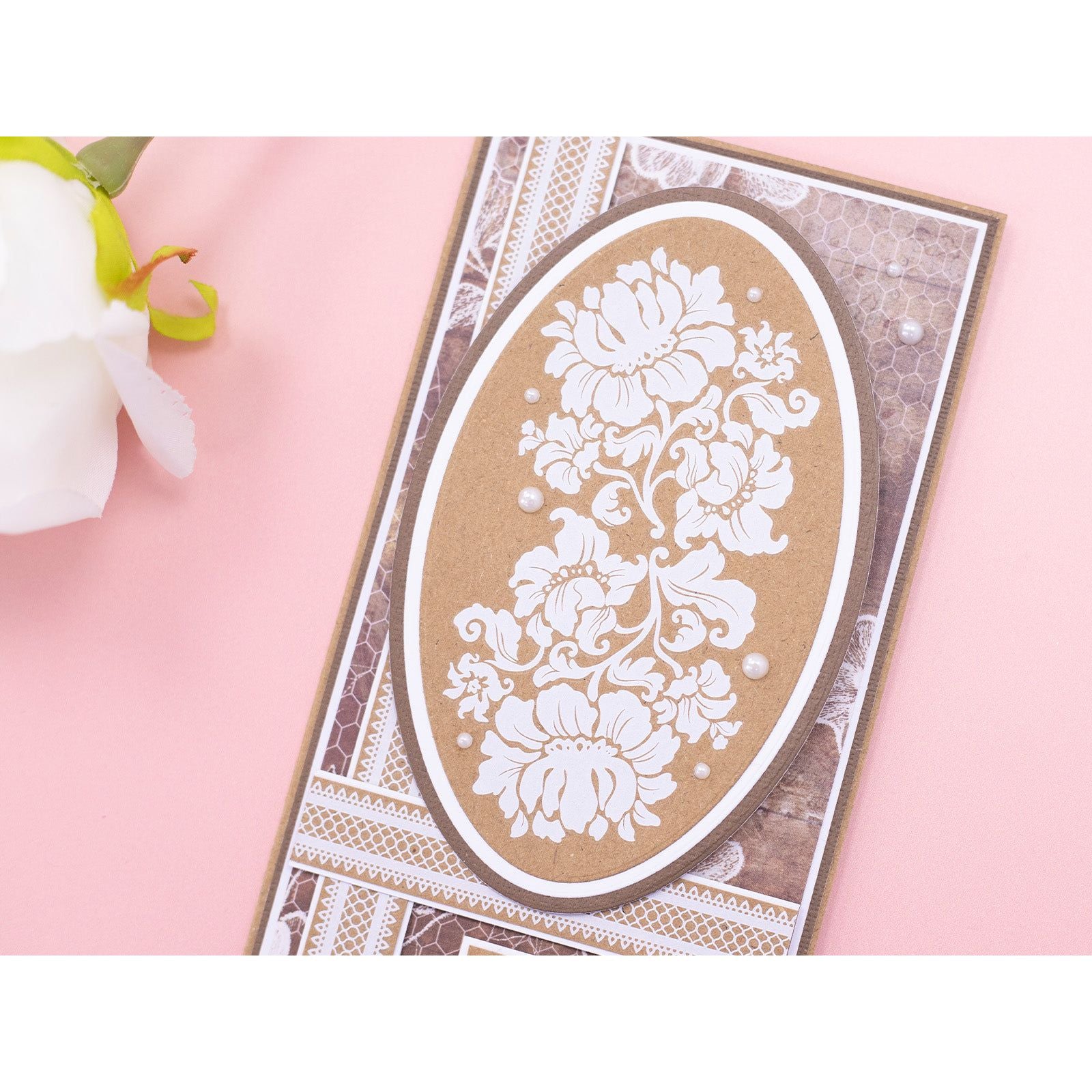 Crafter's Companion Antique Lace Rub Ons ss-al-stk-rub Floral Card