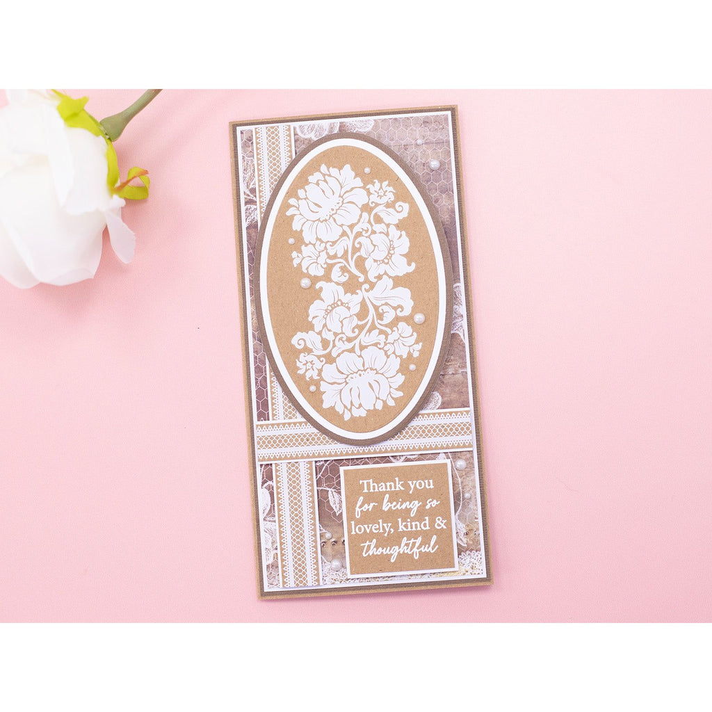Crafter's Companion Antique Lace Rub Ons ss-al-stk-rub Thank You For Being Thoughtful Card
