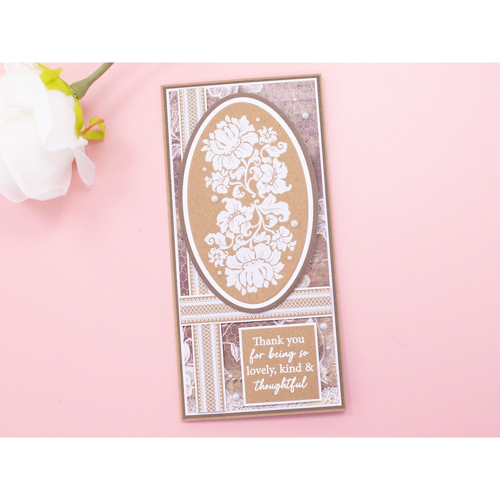 Crafter's Companion Antique Lace Rub Ons ss-al-stk-rub Thank You For Being Thoughtful Card