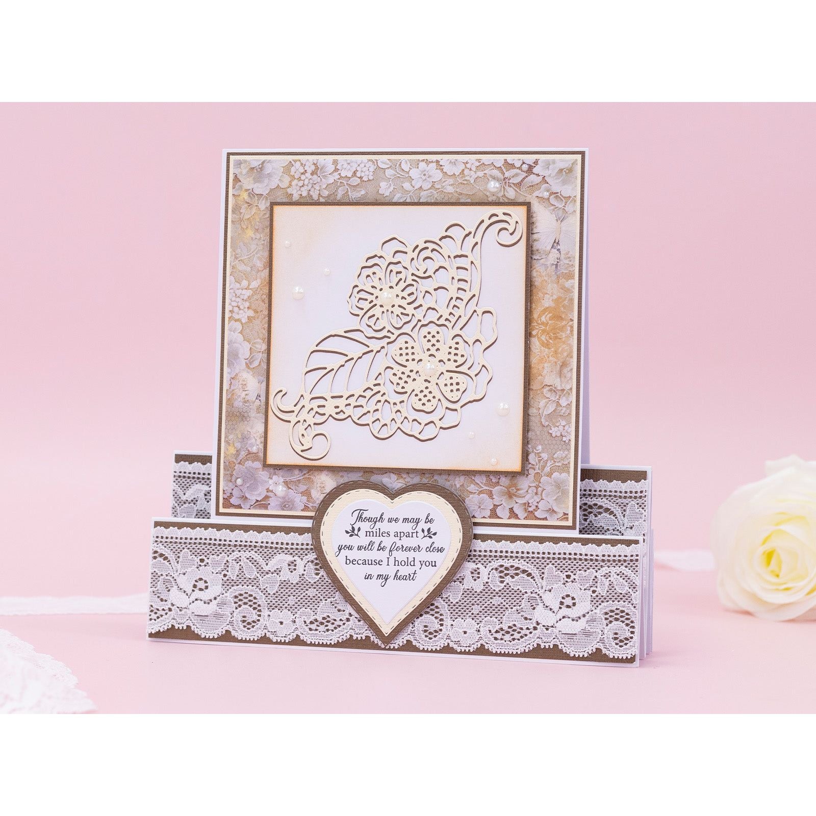 Crafter's Companion Antique Vintage Lace ss-al-vlac Miles Apart Card