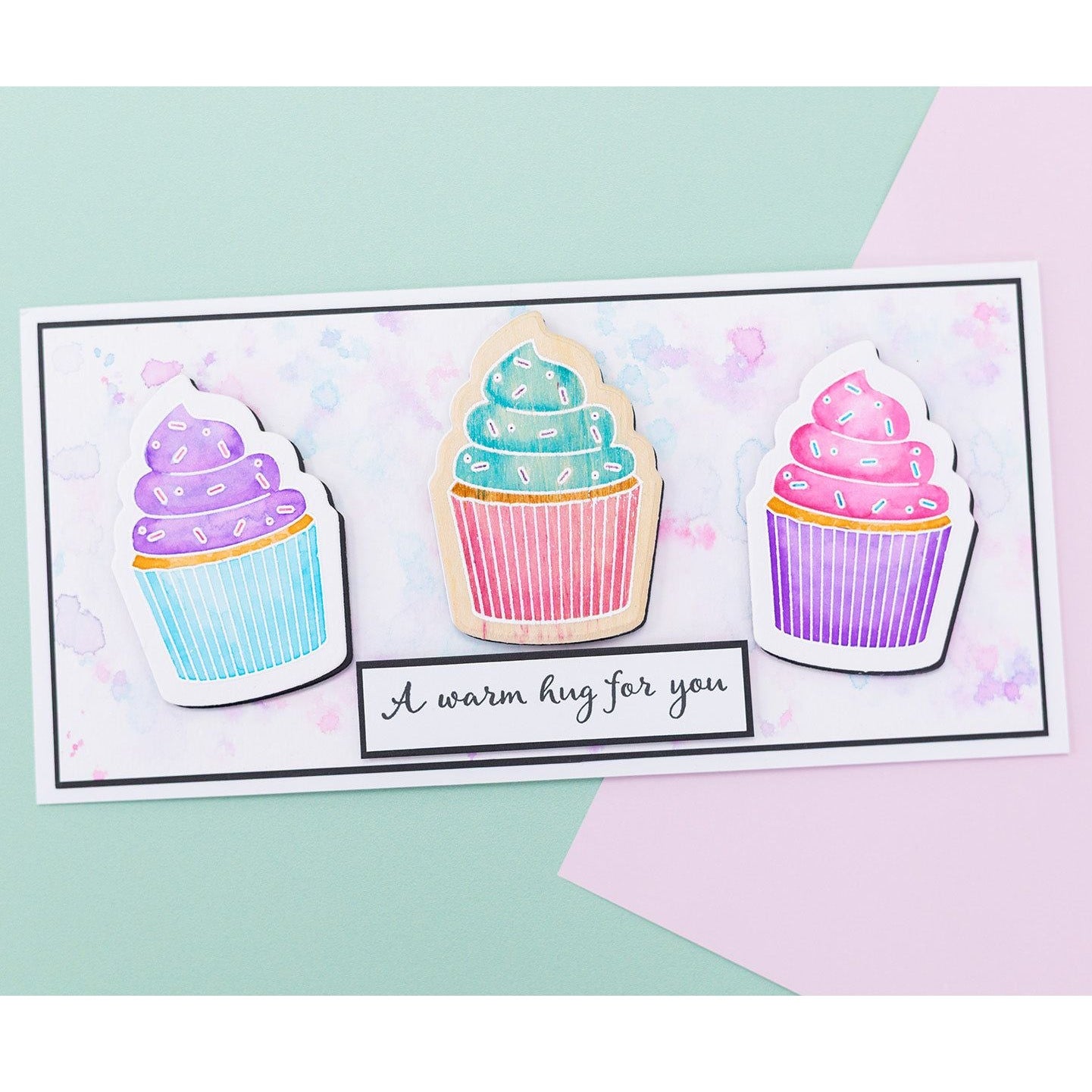 Crafter's Companion Basswood Hug Tokens 5 x 7 Sheets cc-bas-wo10 A Warm Hug For You Cupcakes