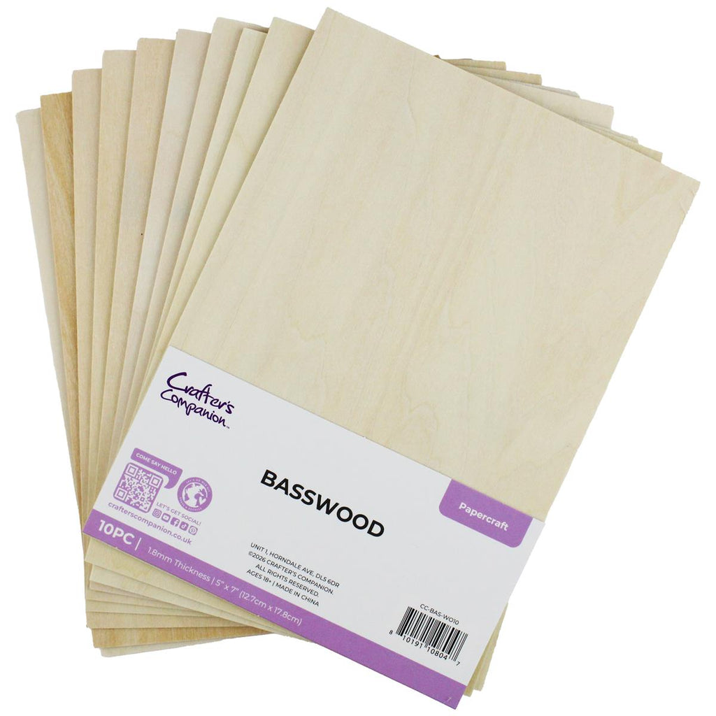 Crafter's Companion Basswood Hug Tokens 5 x 7 Sheets cc-bas-wo10 Sheets Fanned Out