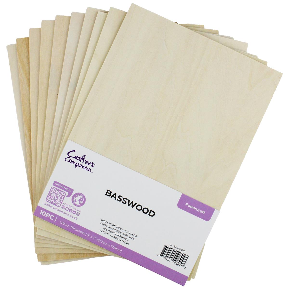 Crafter's Companion Basswood Hug Tokens 5 x 7 Sheets cc-bas-wo10 Sheets Fanned Out