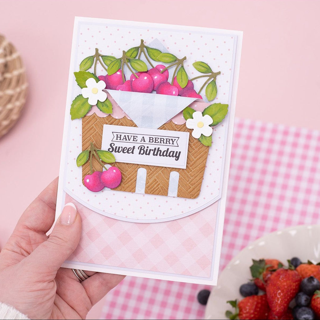 Crafter's Companion Berry Basket Dies And Stencils Set ng-bb-md-sten-beba Have A Very Sweet Birthday Card