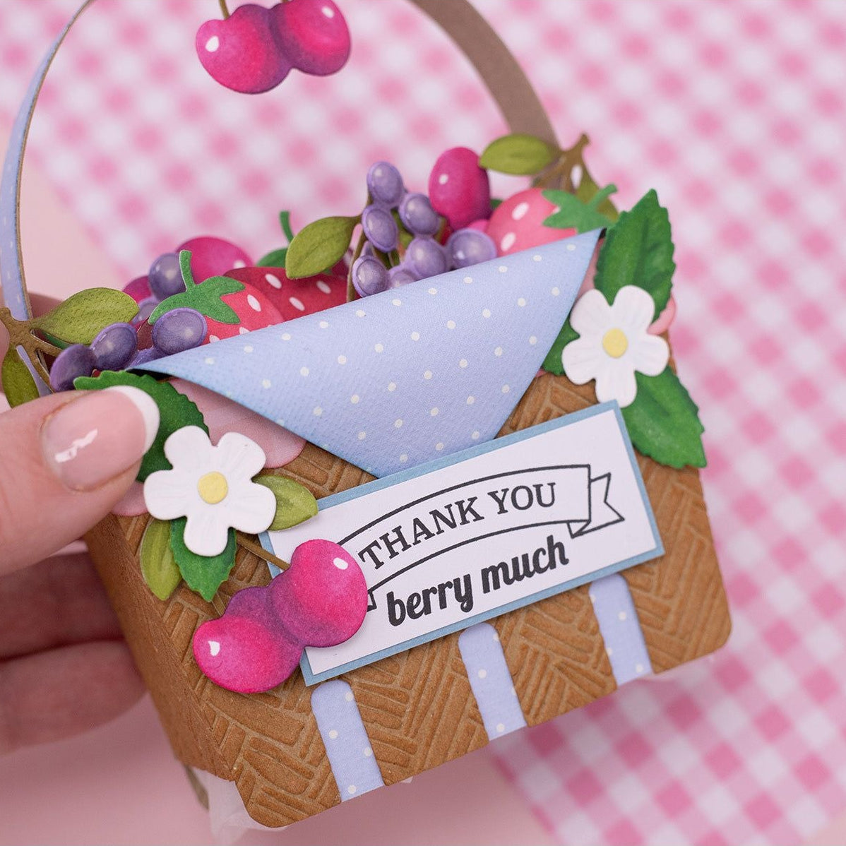 Crafter's Companion Berry Basket Dies And Stencils Set ng-bb-md-sten-beba Thank You Very Much 3D