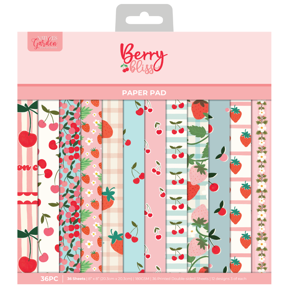 Crafter's Companion Berry Bliss 8 x 8 Paper Pad ng-bb-pad8-bb