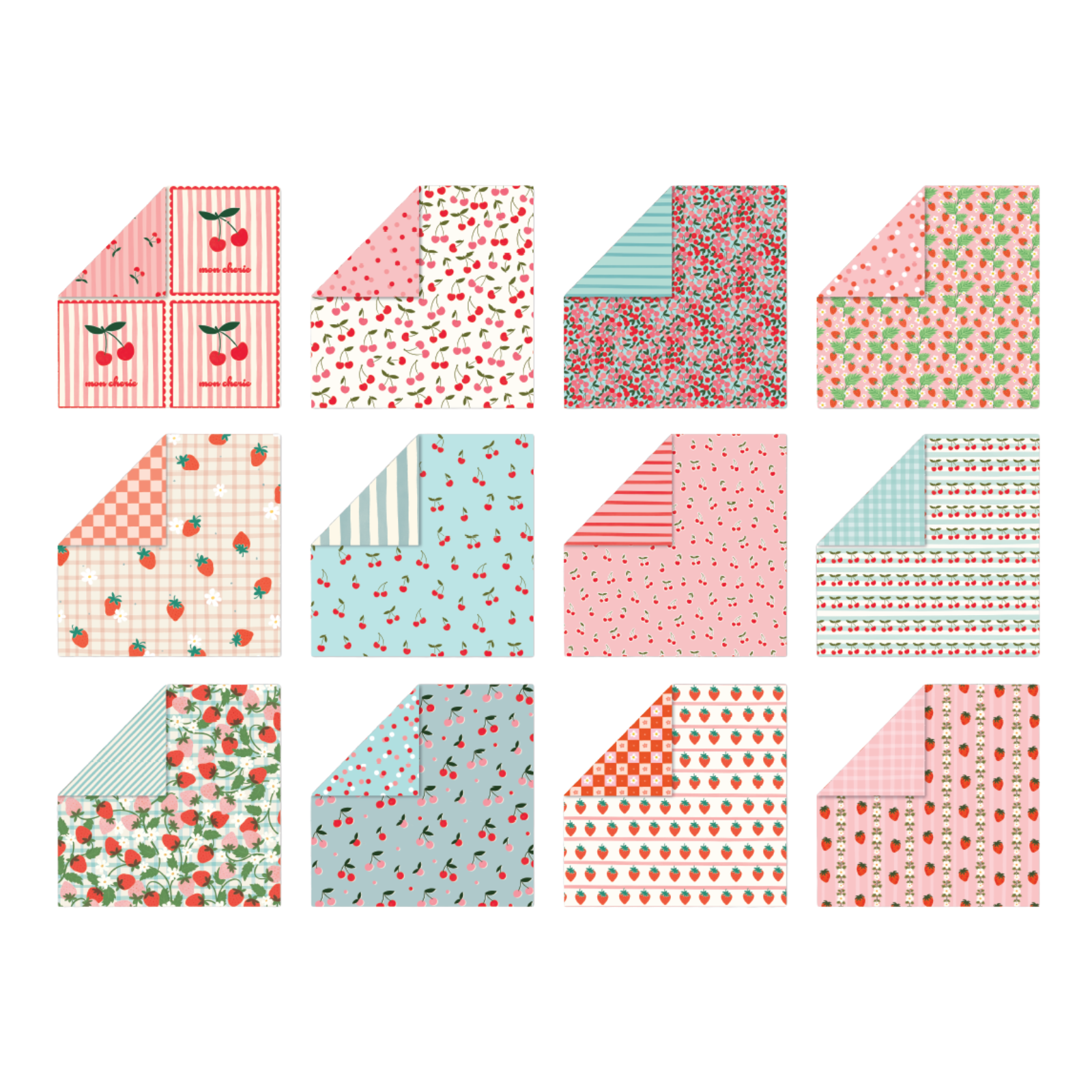 Crafter's Companion Berry Bliss 8 x 8 Paper Pad ng-bb-pad8-bb Swatch Images