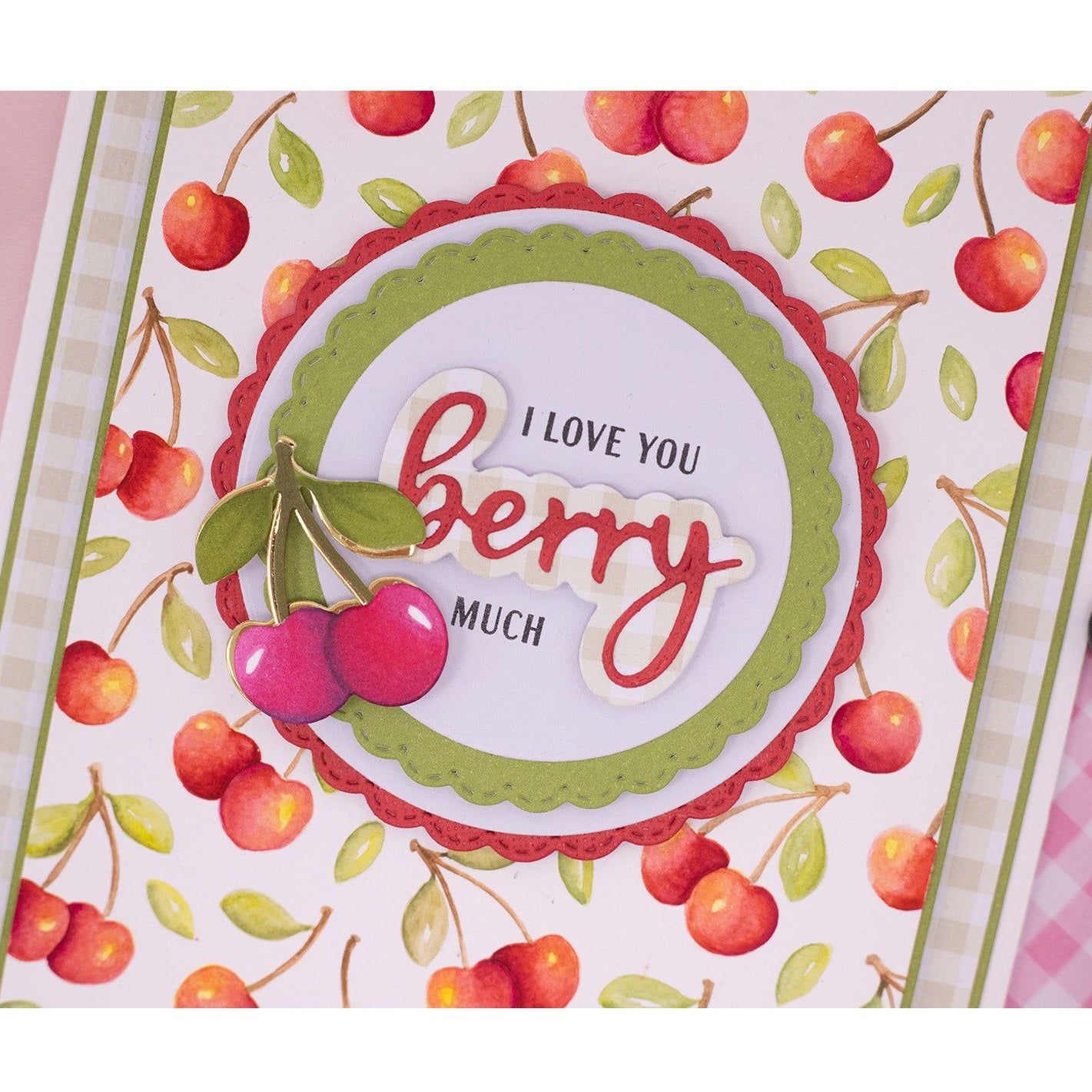 Crafter's Companion Berry Sentiment Clear Stamps And Dies Set ng-bb-std-bese I Love You Very Much Card