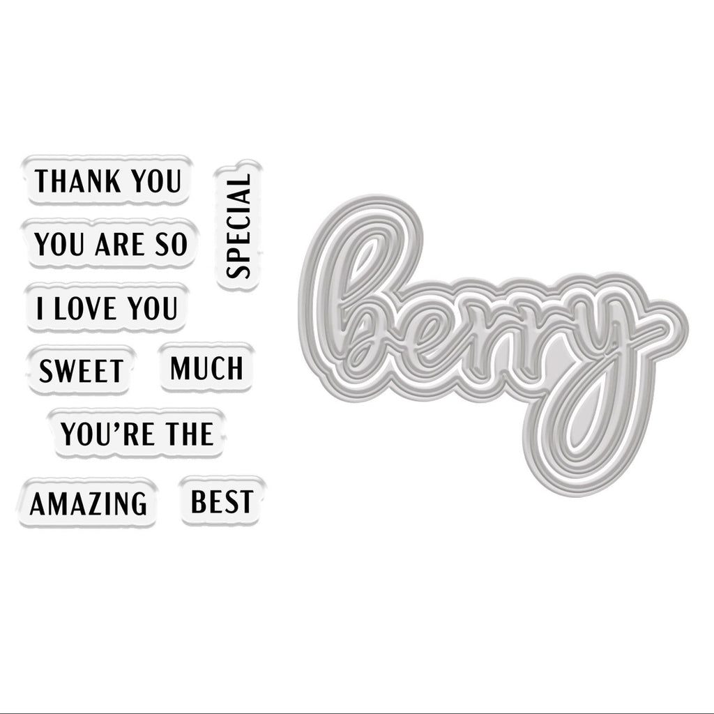 Crafter's Companion Berry Sentiment Clear Stamps And Dies Set ng-bb-std-bese Product Image