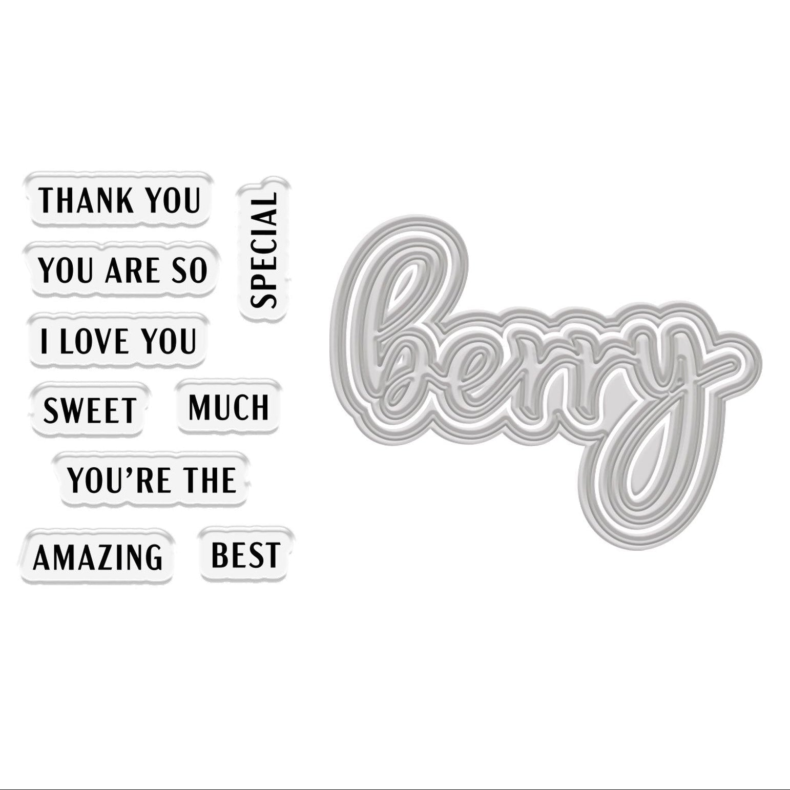 Crafter's Companion Berry Sentiment Clear Stamps And Dies Set ng-bb-std-bese Product Image