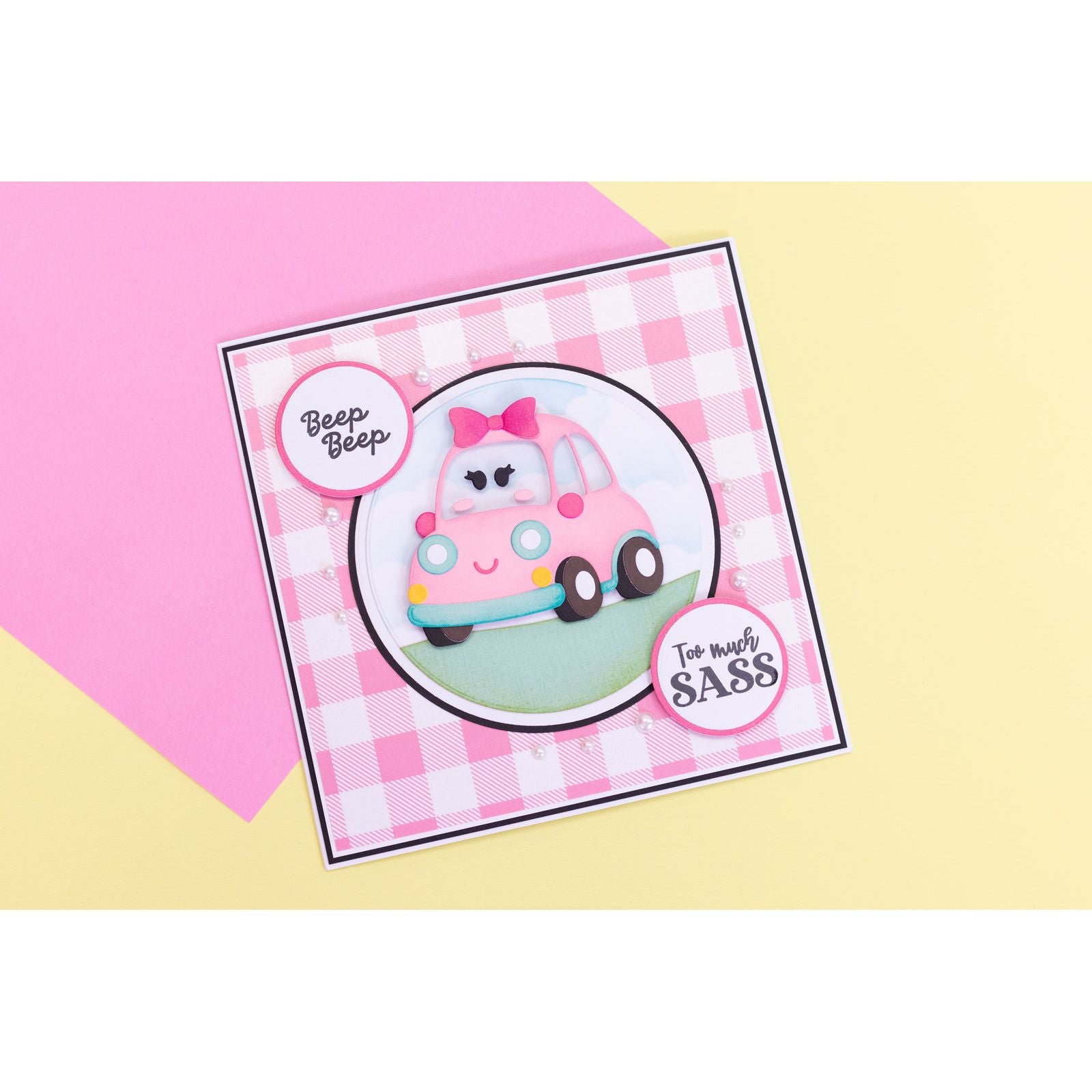 Crafter’s Companion Betty The Car Dies cc-md-beca Too Much Sass Card