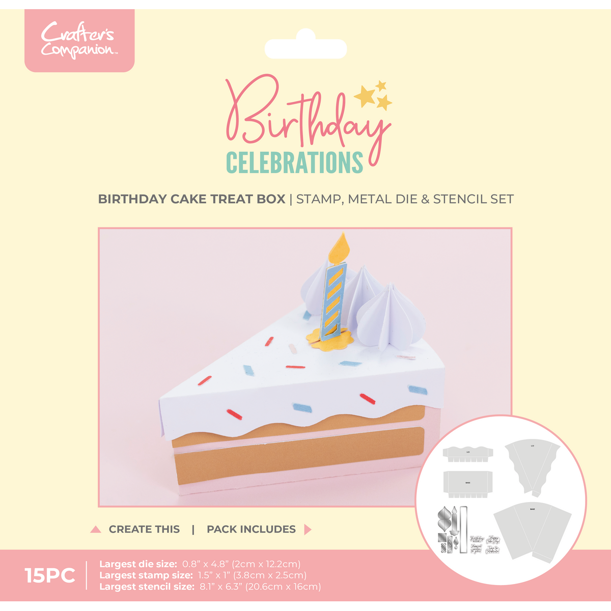 Crafter's Companion Birthday Cake Treat Box Dies cc-bc-std-sten-ckbx