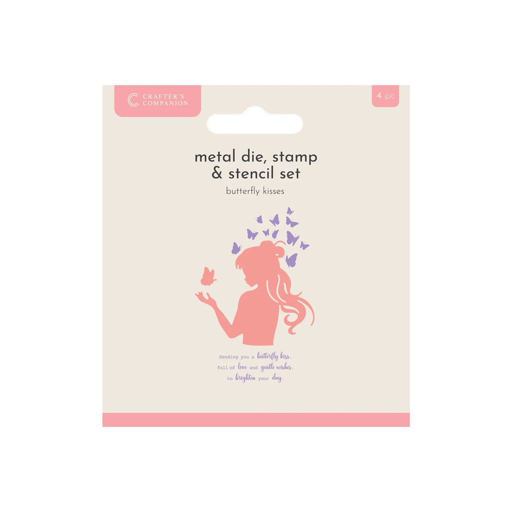 Crafter's Companion Butterfly Kisses Stamps Dies And Stencils Set cc-md-sten-buki