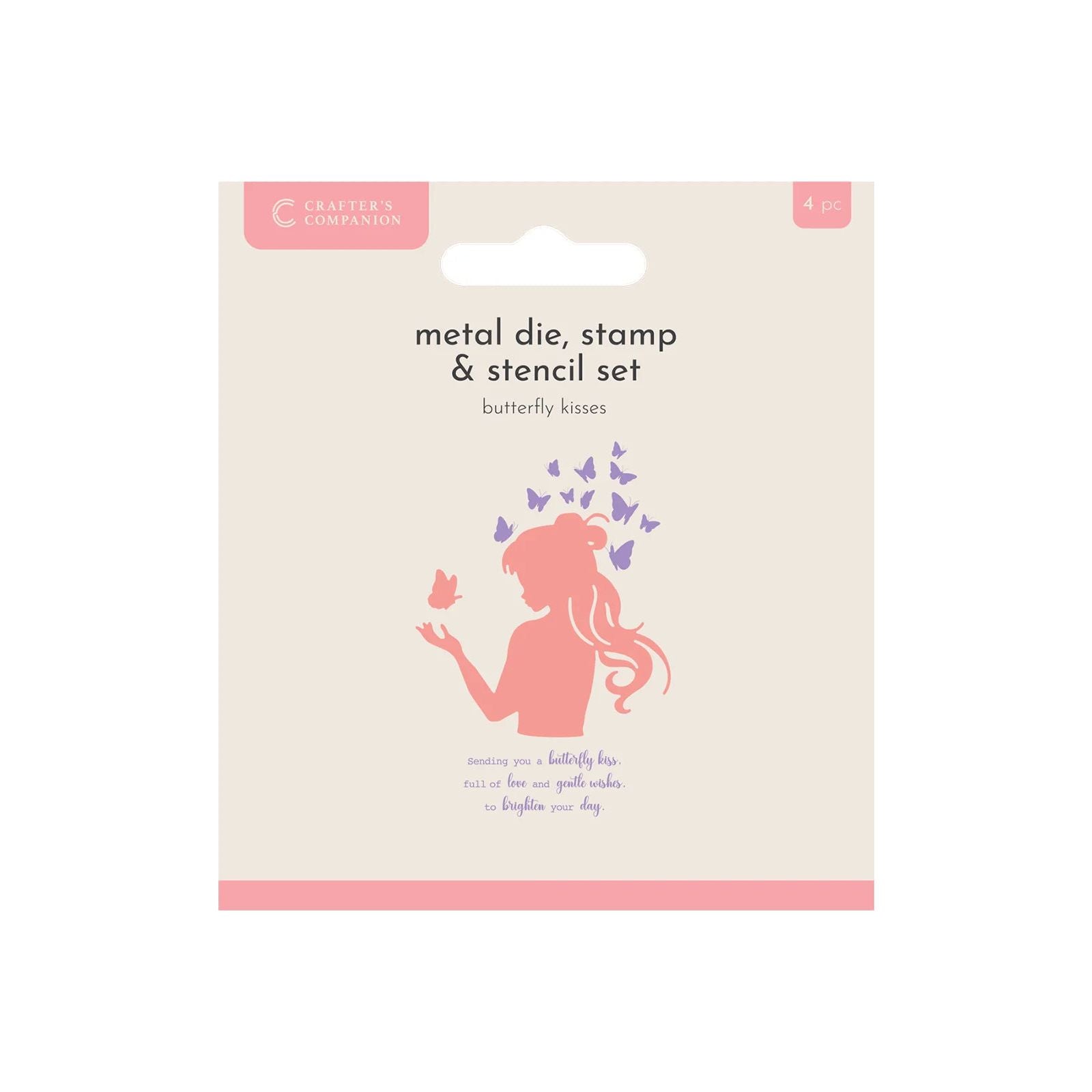 Crafter's Companion Butterfly Kisses Stamps Dies And Stencils Set cc-md-sten-buki