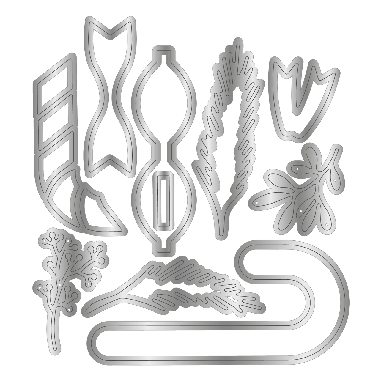 Crafter's Companion Candy Cane And Foliage Dies cc-rc-md-can Product Image