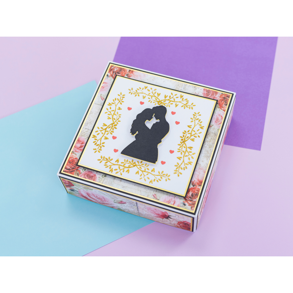 Crafter's Companion Cherished Moments Stamps Dies And Stencils Set cc-md-sten-chmo Romantic Couple Box Project
