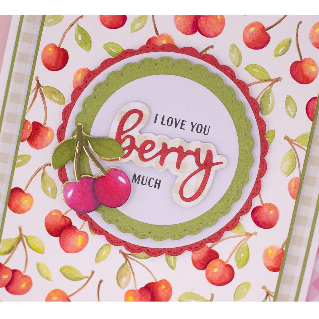 Crafter's Companion Cherries 3D 5 x 7 Embossing Folder ng-bb-3d-ef5-cher I Love You Very Much Card