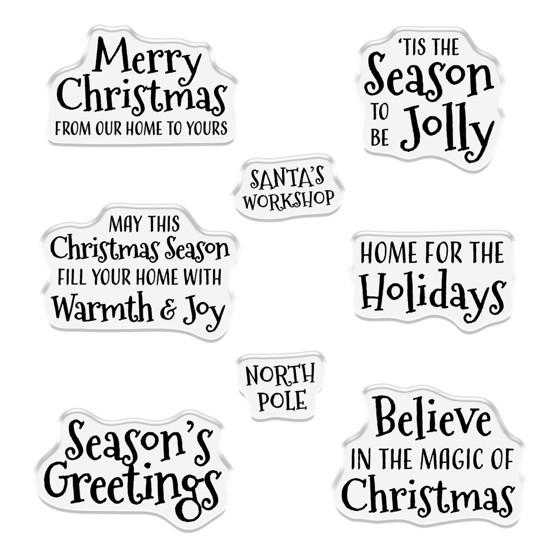 Crafter's Companion Christmas Cabin Clear Stamps And Dies cc-std-ccab Holiday Sentiments