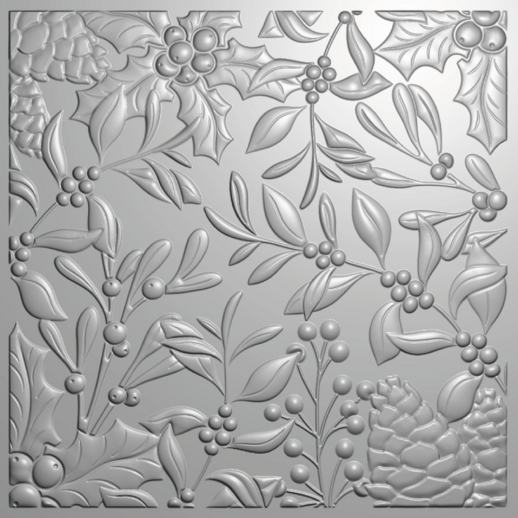 Crafter's Companion Christmas Foliage 3D Embossing Folder cc-ef5.5-3d-chfo Product Image