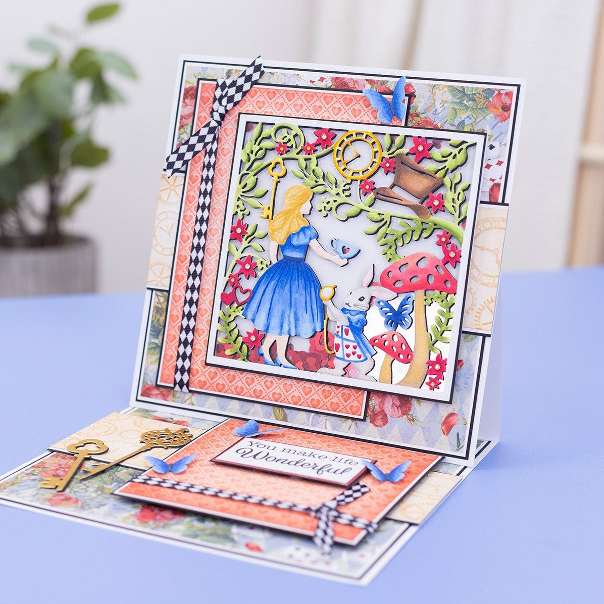 Crafter's Companion Cogs Of Time 2D Embossing Folder cc-tow-ef5-cot Alice In Wonderland Card