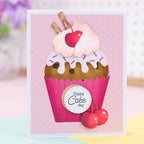 Crafter's Companion Cupcake Clear Stamps And Dies Set cc-std-cupck Happy Cake Day Card