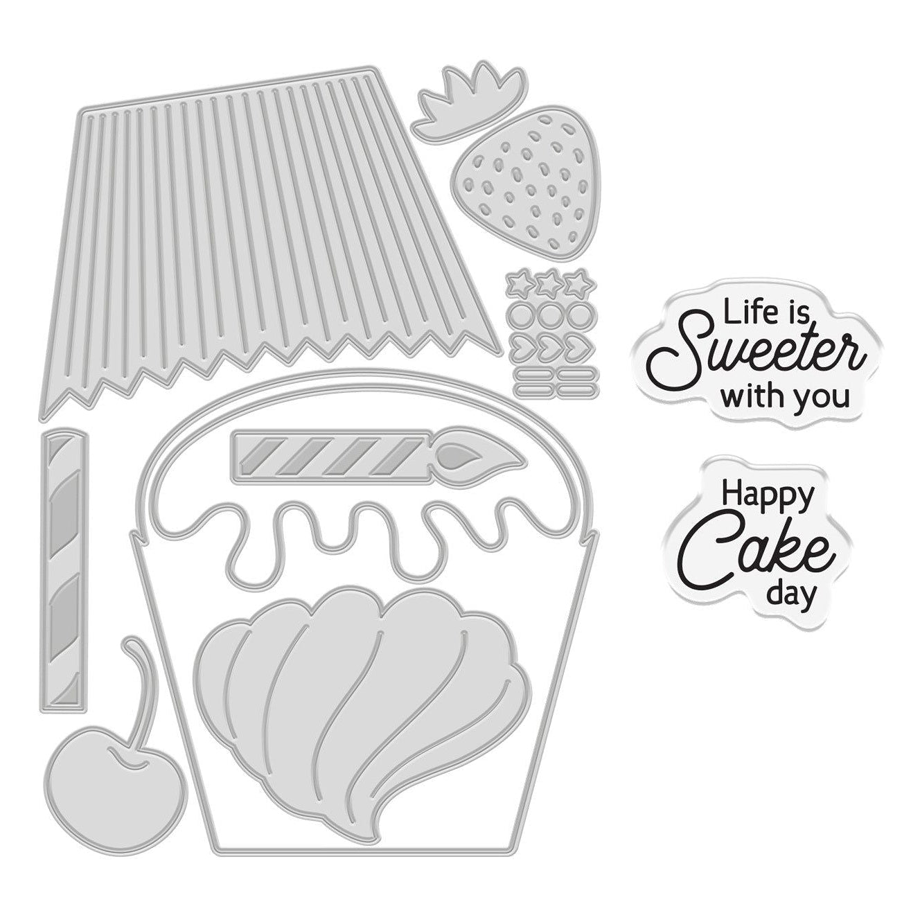 Crafter's Companion Cupcake Clear Stamps And Dies Set cc-std-cupck Product Image