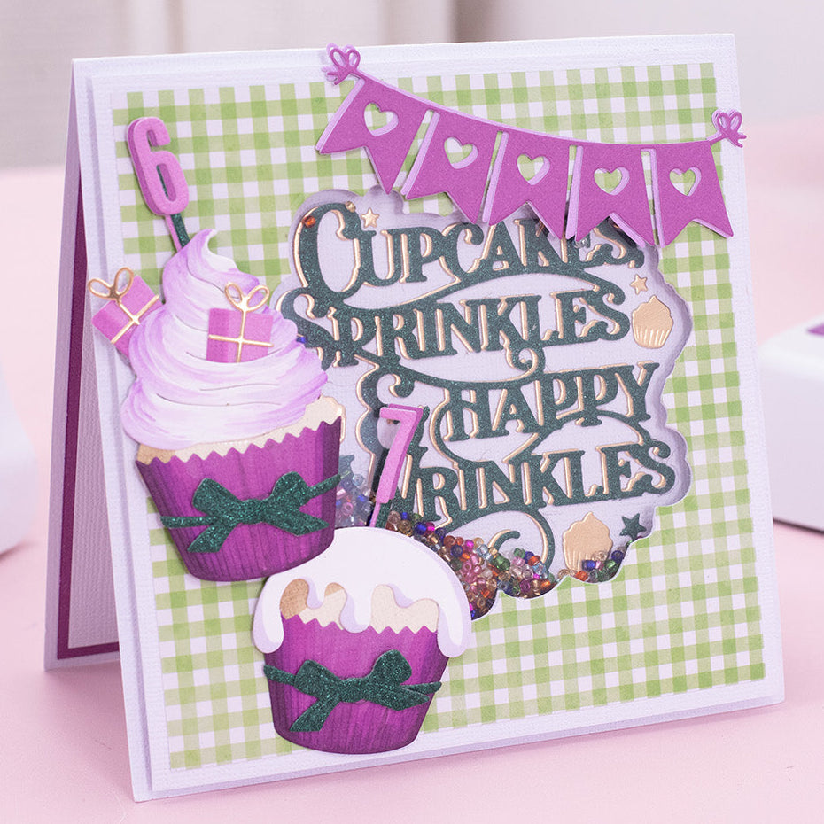 Crafter's Companion Cupcakes And Sprinkles Dies cc-md-cup-srin Celebration Card