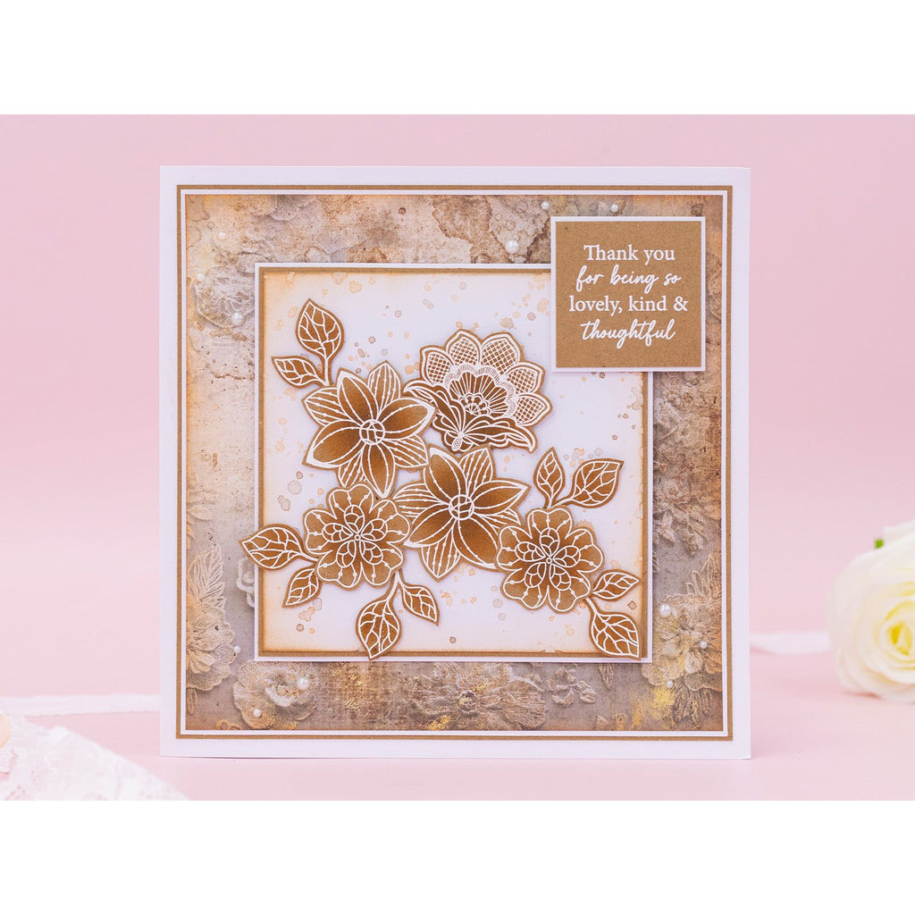 Crafter's Companion Delicate Blooms Clear Stamps ss-al-stp-dblo Floral Card