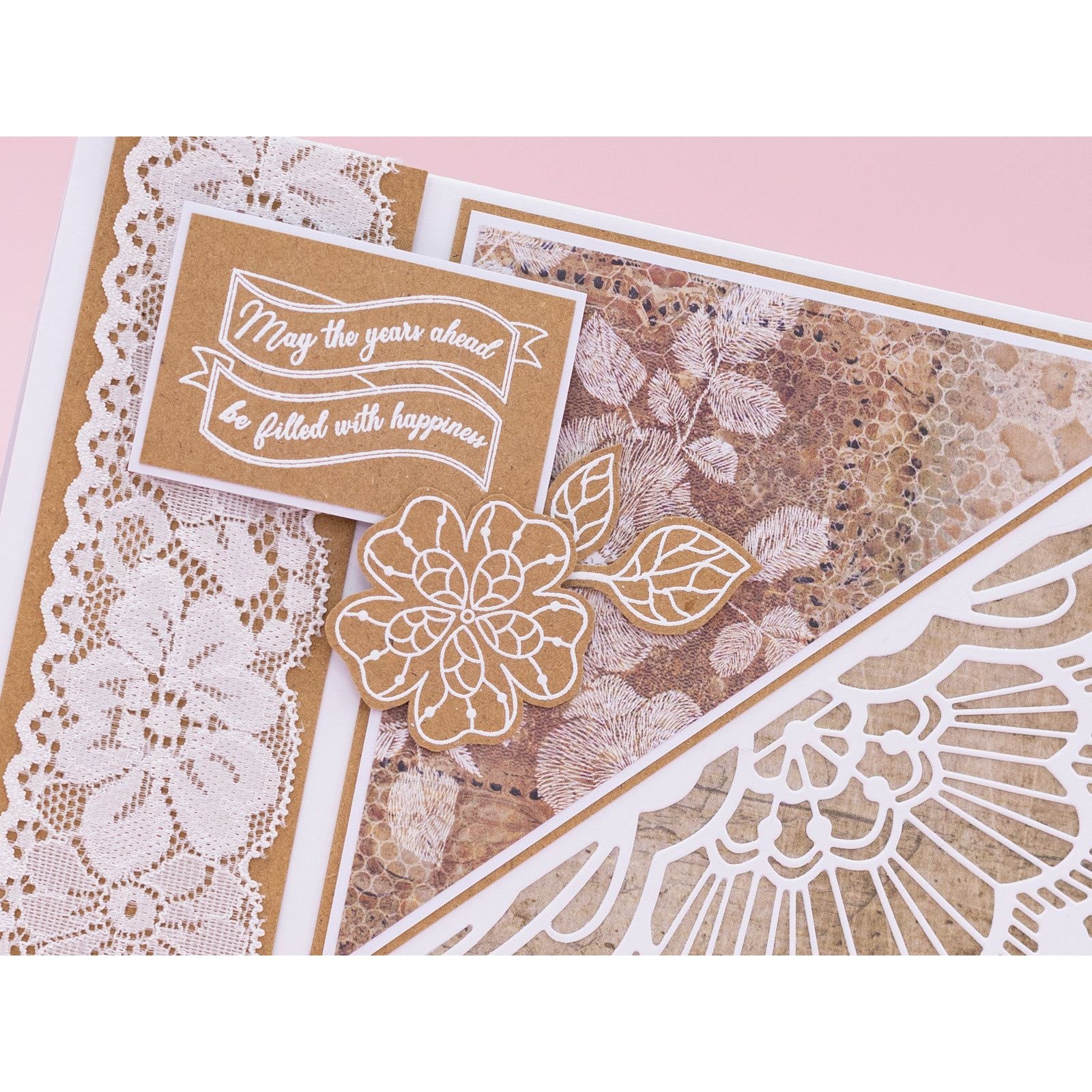 Crafter's Companion Delicate Blooms Clear Stamps ss-al-stp-dblo Floral Card May The Years Ahead Be Filled With Happiness Card