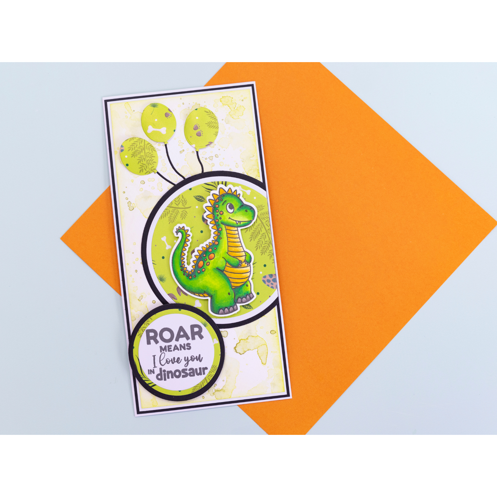 Crafter’s Companion Eric The Dinosaur Stamp And Die cc-std-erdi Roar Means I Love You Card