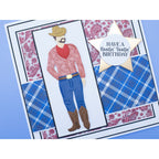 Crafter's Companion Fabric Textures 6 x 6 Paper Pad cc-pad6-fate Masculine Cowboy Card